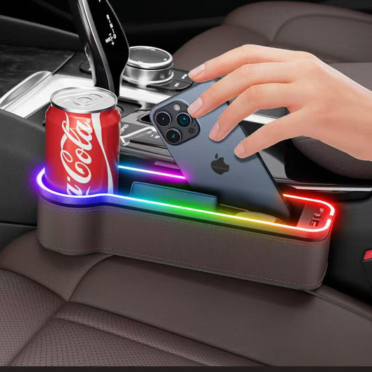 Multifunction Car Gap Storage Box – LED Light & USB Charging