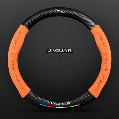 TrackVibe | Orange Carbon Suede Steering Wheel Cover – Anti-Slip & Wear-Resistant