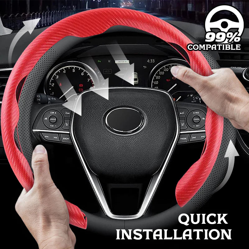 CarbonDriv Ultra-Slim Segmented Steering Wheel Cover Grid