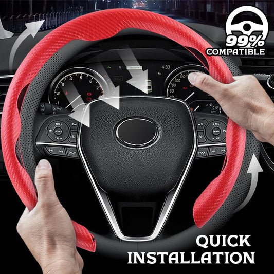 CarbonDriv Ultra-Slim Segmented Steering Wheel Cover Grid