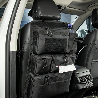 Multi-Pocket Car Seat Back Organizer Storage Bag with Tissue Holder