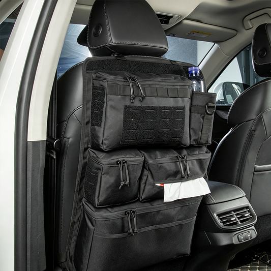 Multi-Pocket Car Seat Back Organizer Storage Bag with Tissue Holder