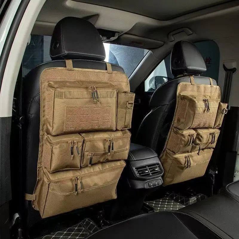 Multi-Pocket Car Seat Back Organizer Storage Bag with Tissue Holder