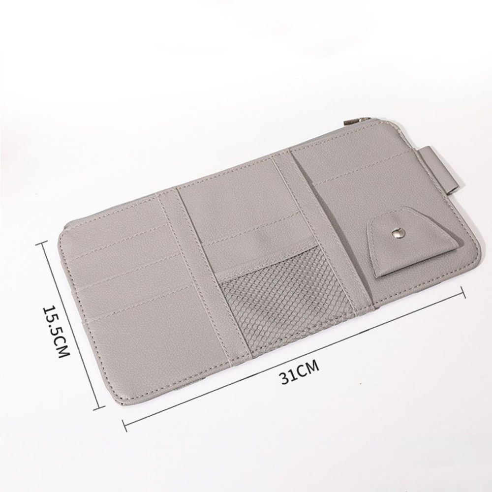 Multi-Purpose Sun Visor Organizer - Car Interior Holder for Driver's License, Receipts, and Cards