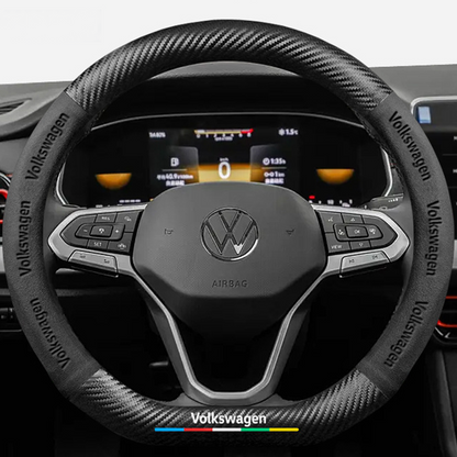 CarbonSuede™ Ultra-Slim Steering Wheel Cover — Racing-Grade Suede & Carbon Hybrid
