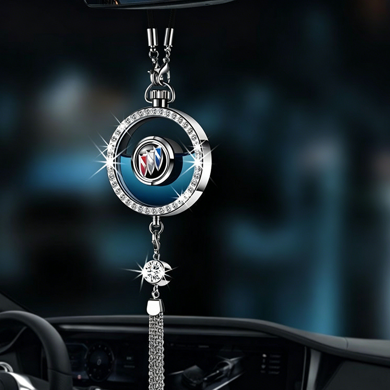 LuxDrive™ Crystal Logo-Refined Car Diffuser — Premium Metallic Hanging Pendant for Interior Aesthetics