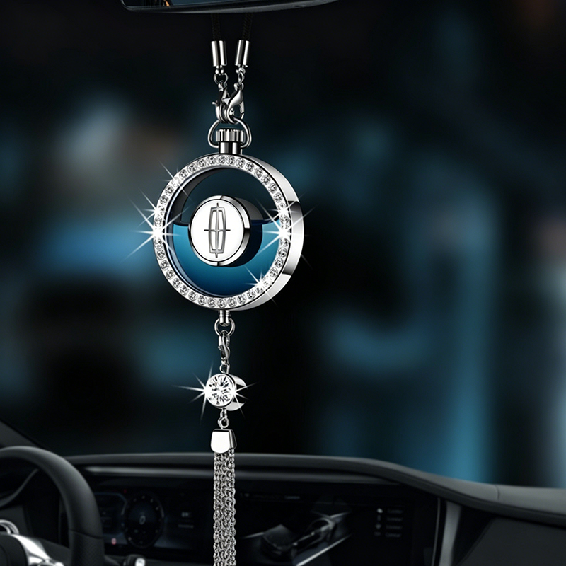 LuxDrive™ Crystal Logo-Refined Car Diffuser — Premium Metallic Hanging Pendant for Interior Aesthetics