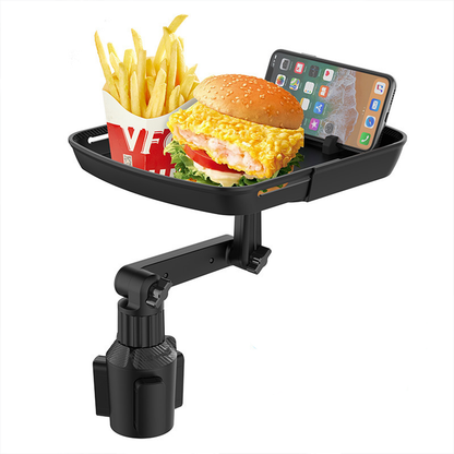 360º Rotation Adjustable Cup Holder Tray Table - Portable Non-Slip Car Interior Organizer for Eating and Drink Holding