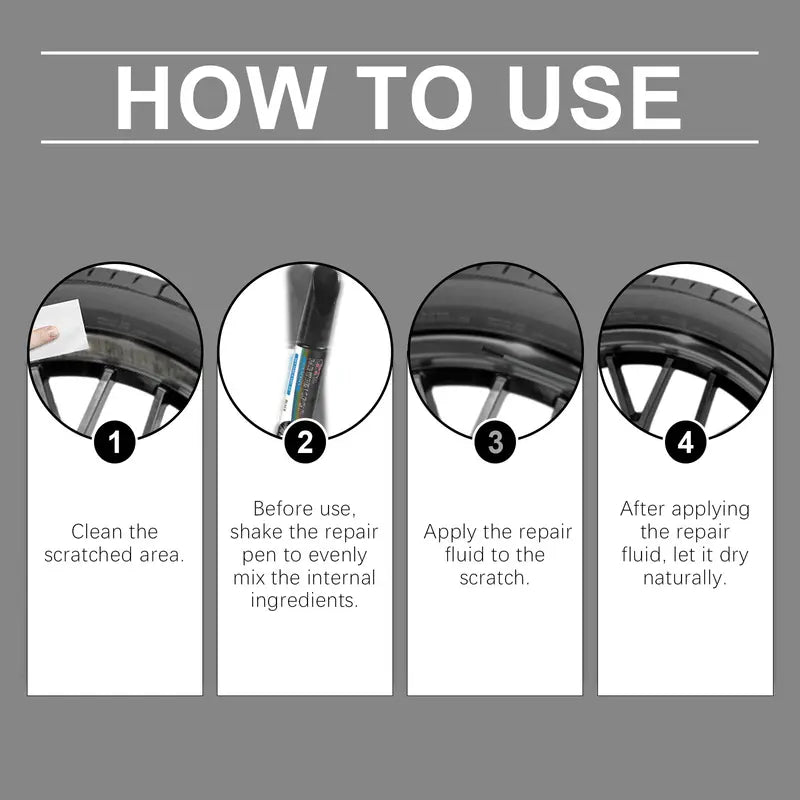 RayHong Car Wheel Rim Scratch Repair Touch Up Pen Set