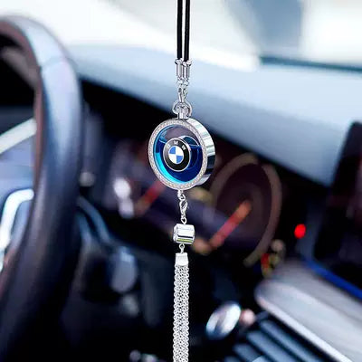 LuxDrive™ Crystal Logo-Refined Car Diffuser — Premium Metallic Hanging Pendant for Interior Aesthetics