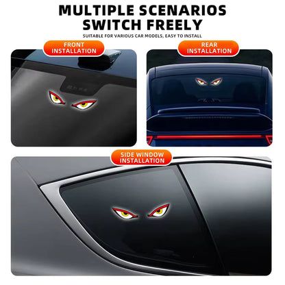 Solar Powered Devil Eyes LED Car Window Warning Light