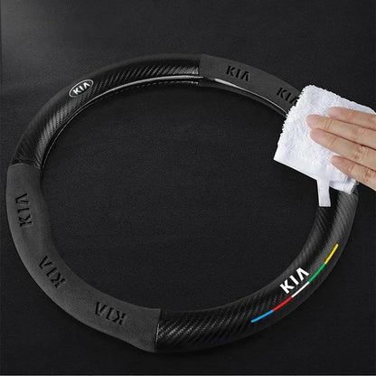 CarbonSuede™ Ultra-Slim Steering Wheel Cover — Racing-Grade Suede & Carbon Hybrid