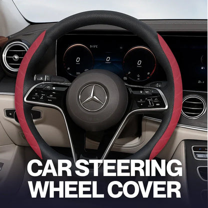 DriveCore Elite Grip Steering Wheel Cover – Sweat-Resistant Leather & Performance Boost