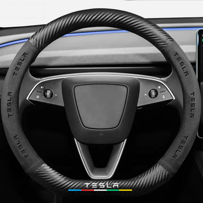 CarbonSuede™ Ultra-Slim Steering Wheel Cover — Racing-Grade Suede & Carbon Hybrid