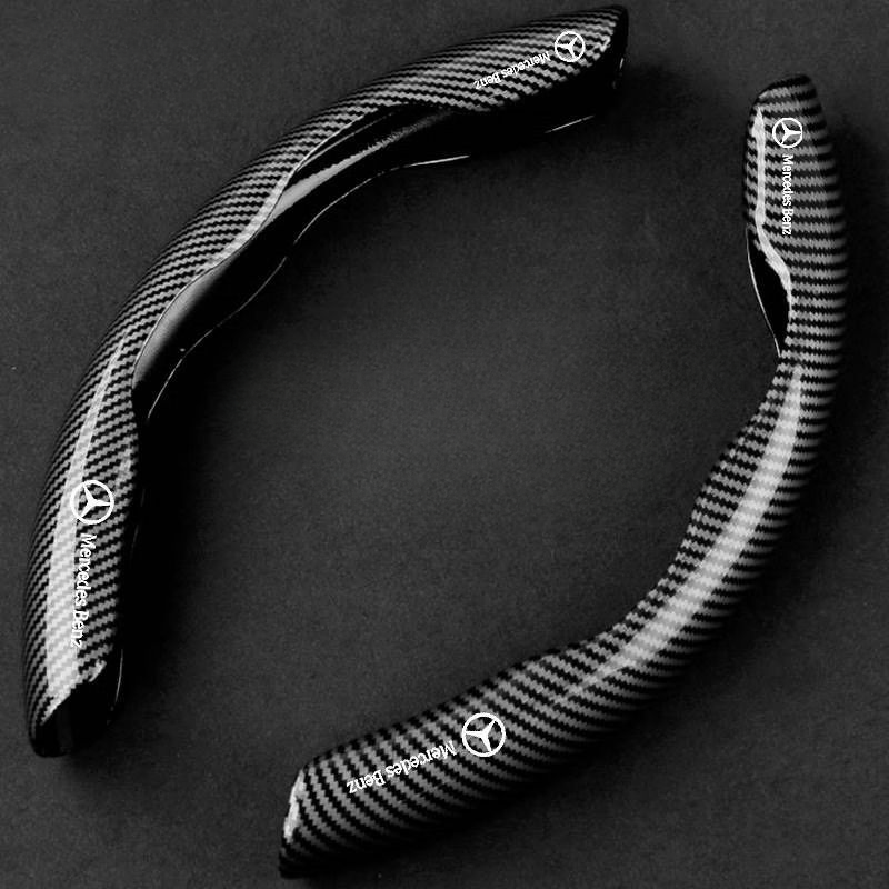 Premium Carbon Fiber Steering Wheel Cover - Clear and Glossy, Easy Installation, Universal Fit