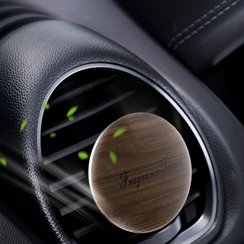 Magnetic Wood Car Air Freshener - Long-Lasting Cologne & Freesia Scent Tablets with Superior Adsorption