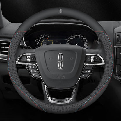 Premium Nappa Leather Steering Wheel Cover - Luxurious Comfort, Breathable Design, and All-Season Durability