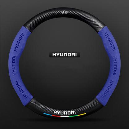 TrackVibe | Blue Carbon Suede Steering Wheel Cover – Anti-Slip & Wear-Resistant