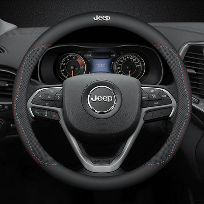 Premium Nappa Leather Steering Wheel Cover - Luxurious Comfort, Breathable Design, and All-Season Durability