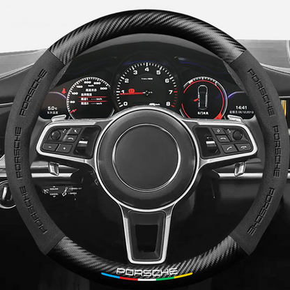 CarbonSuede™ Ultra-Slim Steering Wheel Cover — Racing-Grade Suede & Carbon Hybrid