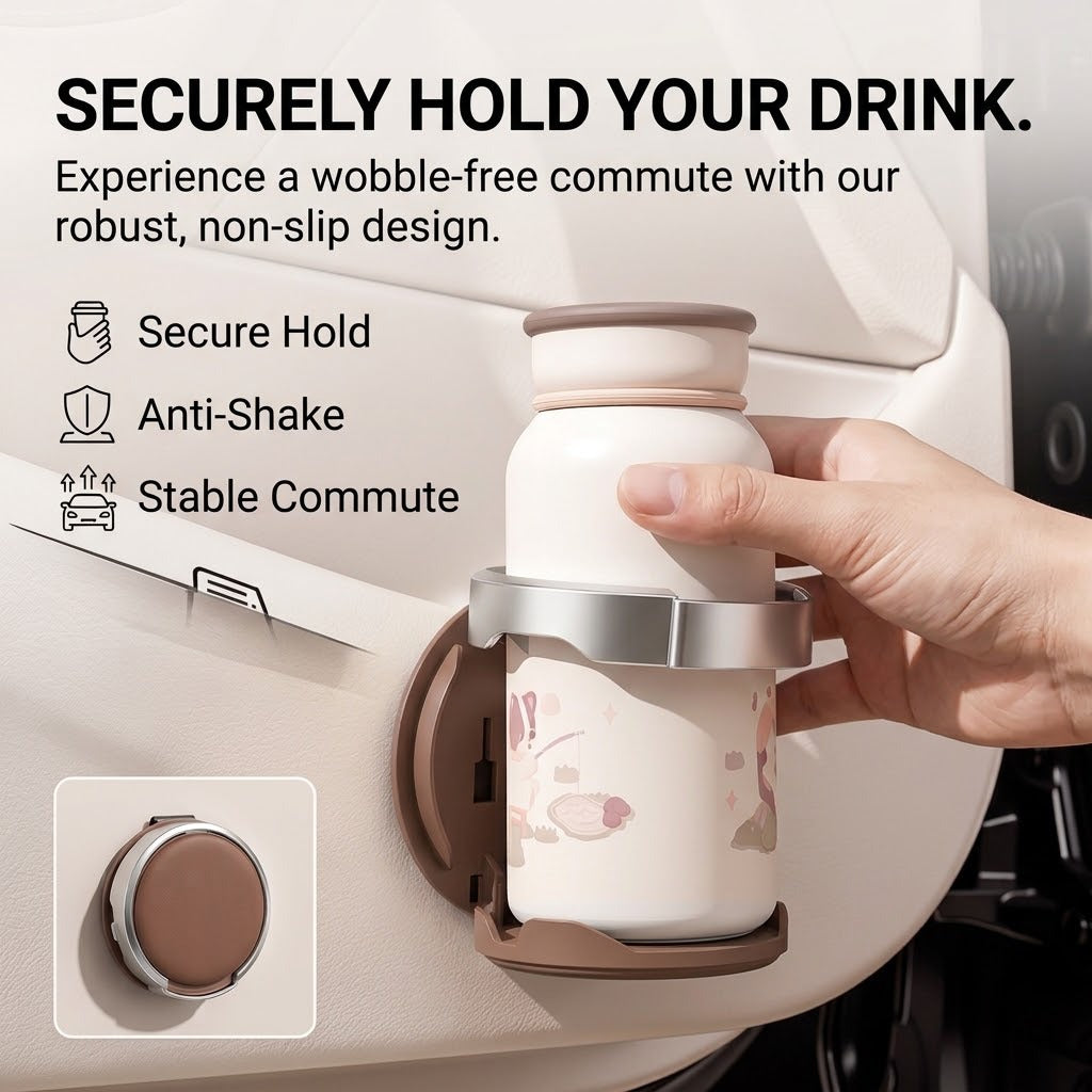 Foldable Car Door Cup Holder Storage Box Anti-Shake Organizer