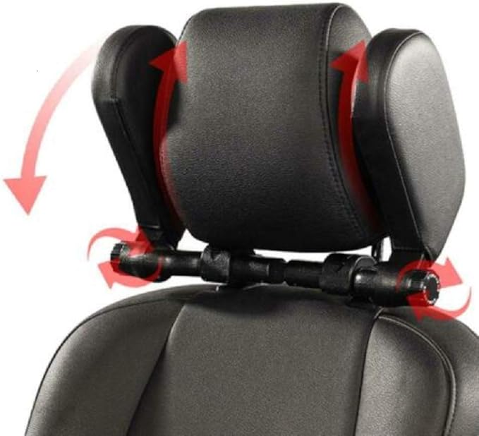 Leather Car Side Headrest Travel Pillow - Long-Distance Sleeping Support for Neck and Spine Comfort