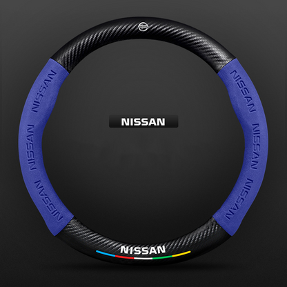 TrackVibe | Blue Carbon Suede Steering Wheel Cover – Anti-Slip & Wear-Resistant