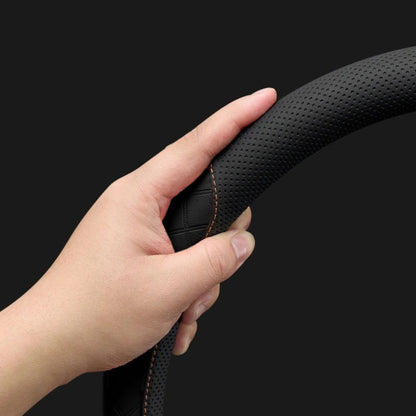 DriveCore Elite Grip Steering Wheel Cover – Sweat-Resistant Leather & Performance Boost