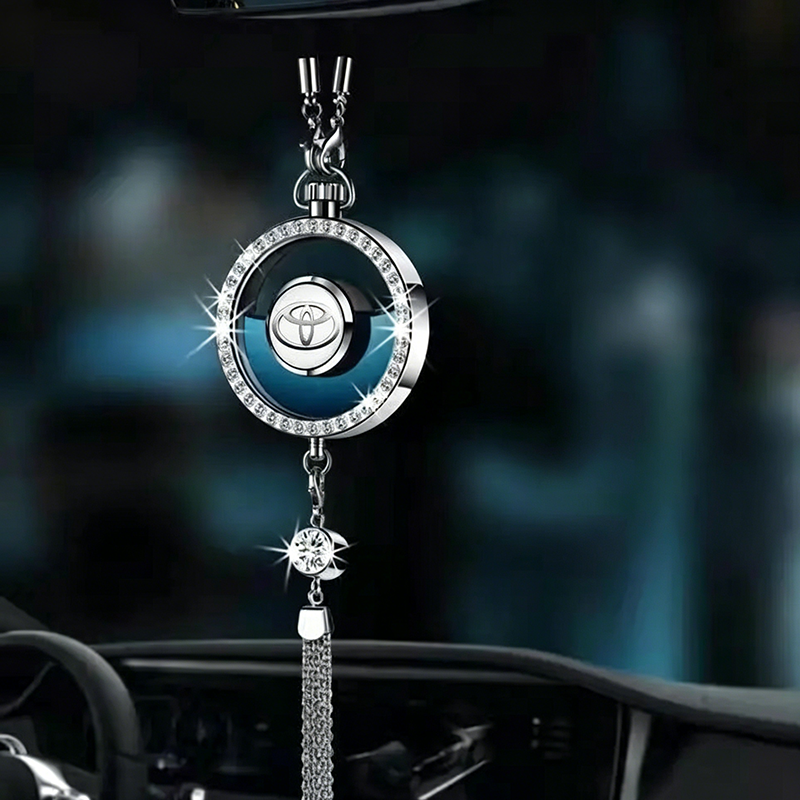 LuxDrive™ Crystal Logo-Refined Car Diffuser — Premium Metallic Hanging Pendant for Interior Aesthetics