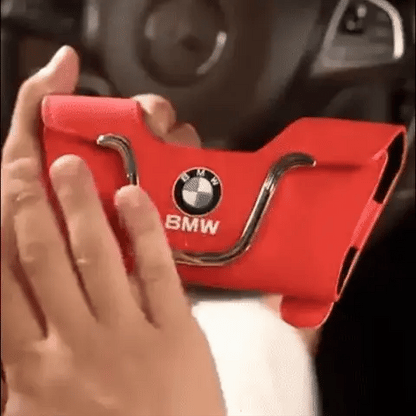 Luxury Suede Car Visor Sunglasses Holder with Card Slot Clip