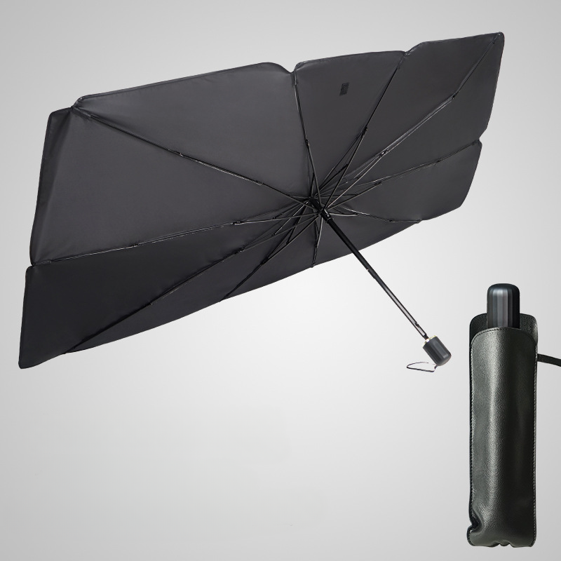 Car Sunshade Umbrella:Defend Against Rays, Heat Reflective Surface, Sturdy Alloy Frame, and Foldability