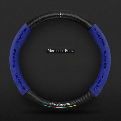 TrackVibe | Blue Carbon Suede Steering Wheel Cover – Anti-Slip & Wear-Resistant