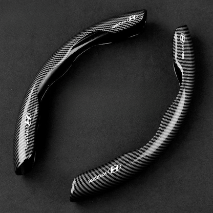 Premium Carbon Fiber Steering Wheel Cover - Clear and Glossy, Easy Installation, Universal Fit