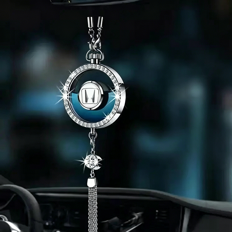 LuxDrive™ Crystal Logo-Refined Car Diffuser — Premium Metallic Hanging Pendant for Interior Aesthetics