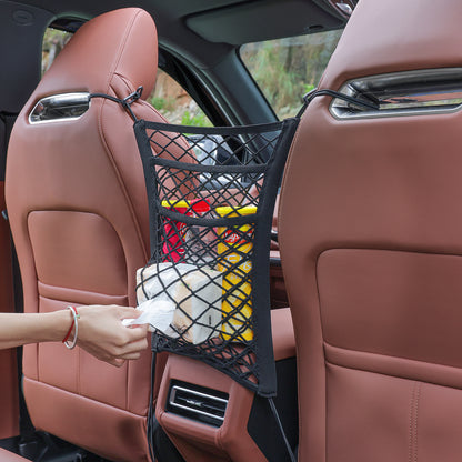 Elastic Car Seat Organizer Net Mesh Storage Bag and Pet Barrier