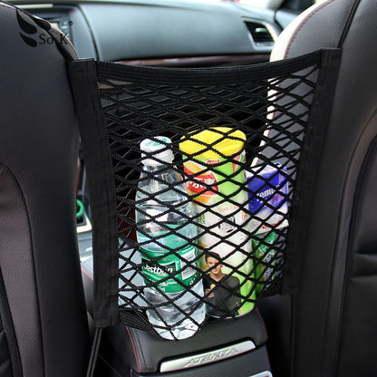 Elastic Car Seat Organizer Net Mesh Storage Bag and Pet Barrier