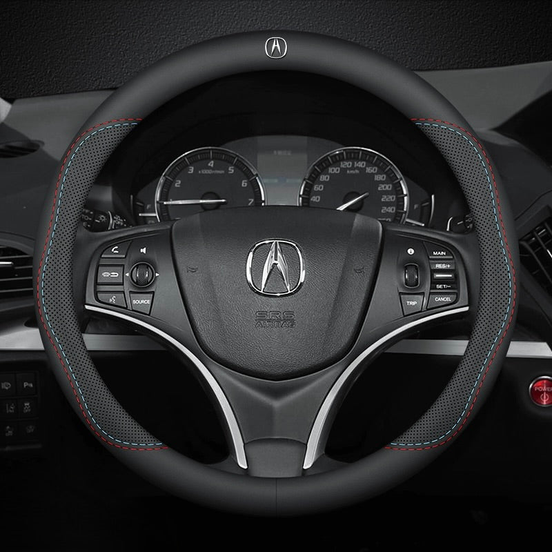 Premium Nappa Leather Steering Wheel Cover - Luxurious Comfort, Breathable Design, and All-Season Durability