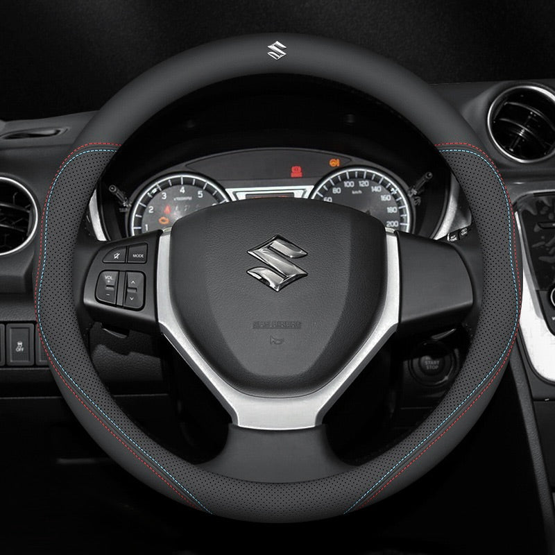 Premium Nappa Leather Steering Wheel Cover - Luxurious Comfort, Breathable Design, and All-Season Durability