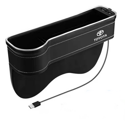 Multifunction Car Gap Storage Box – LED Light & USB Charging