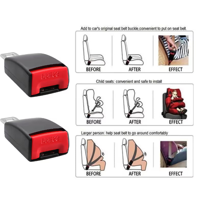 Universal Seat Belt Extender Rigid Safety Extension Clip Socket
