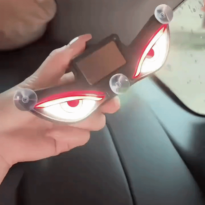 Solar Powered Devil Eyes LED Car Window Warning Light