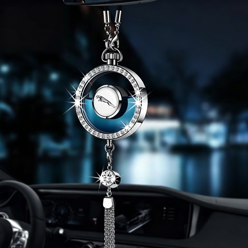 LuxDrive™ Crystal Logo-Refined Car Diffuser — Premium Metallic Hanging Pendant for Interior Aesthetics