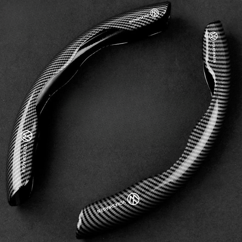 Premium Carbon Fiber Steering Wheel Cover - Clear and Glossy, Easy Installation, Universal Fit