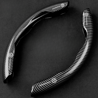 Premium Carbon Fiber Steering Wheel Cover - Clear and Glossy, Easy Installation, Universal Fit