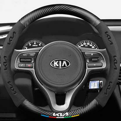 CarbonSuede™ Ultra-Slim Steering Wheel Cover — Racing-Grade Suede & Carbon Hybrid