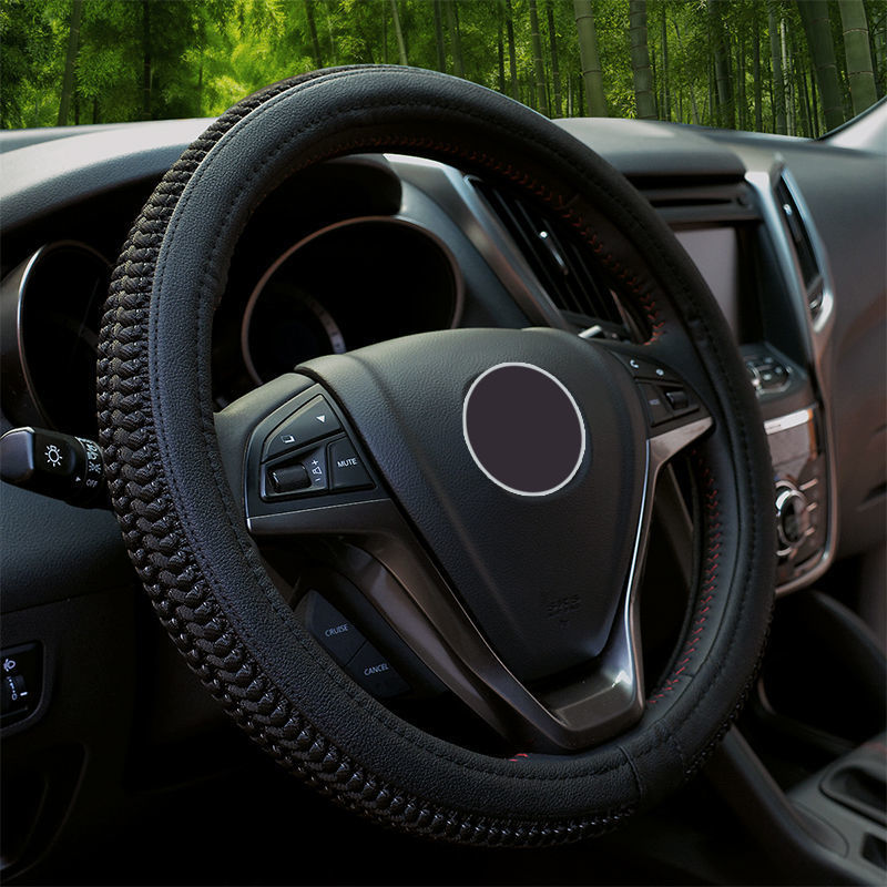 Universal Ice Silk Car Steering Wheel Cover - Slip-Resistant, Breathable, Sweat-Absorbent