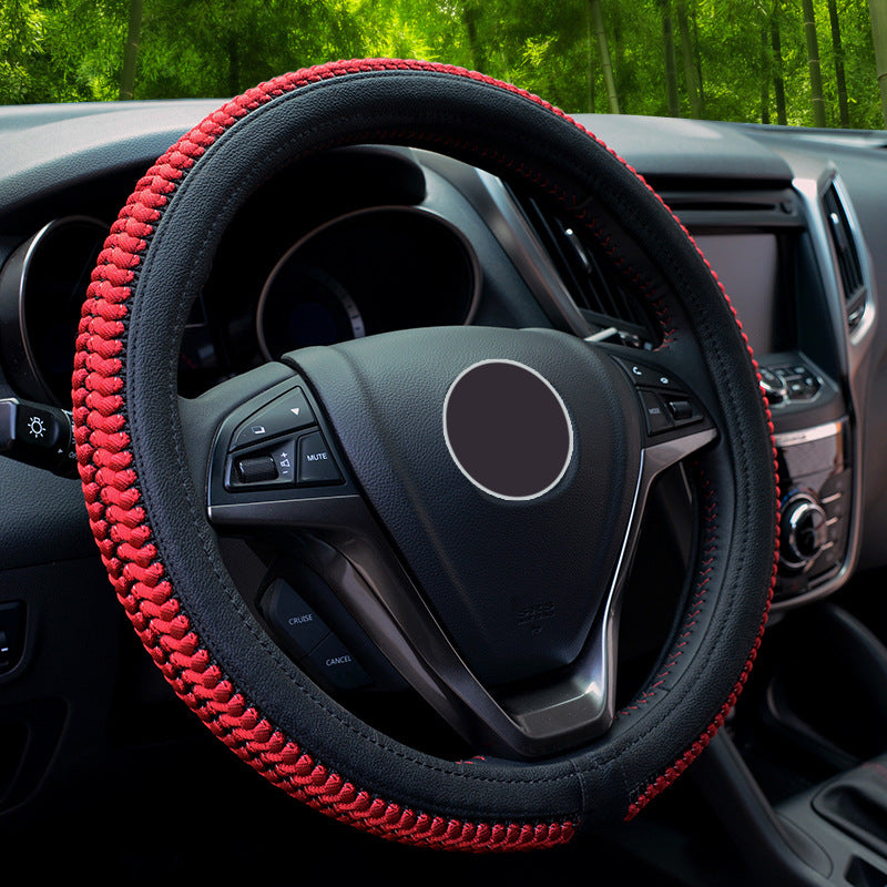 Universal Ice Silk Car Steering Wheel Cover - Slip-Resistant, Breathable, Sweat-Absorbent