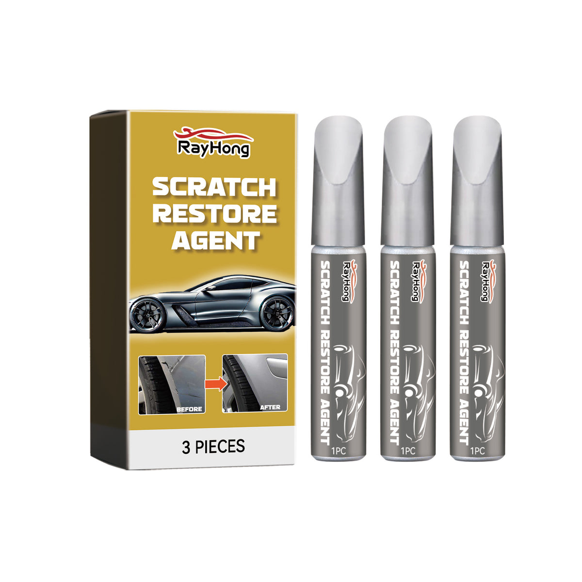 RayHong Car Wheel Rim Scratch Repair Touch Up Pen Set