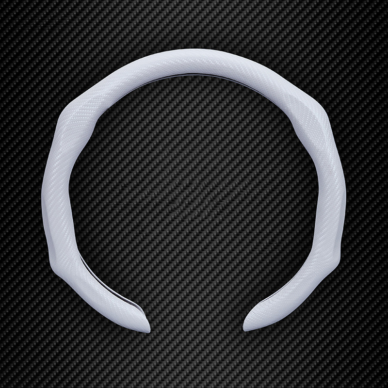 5D Carbon Fiber Pattern Steering Wheel Cover: Sporty Style, Universal Fit, All-Season Use