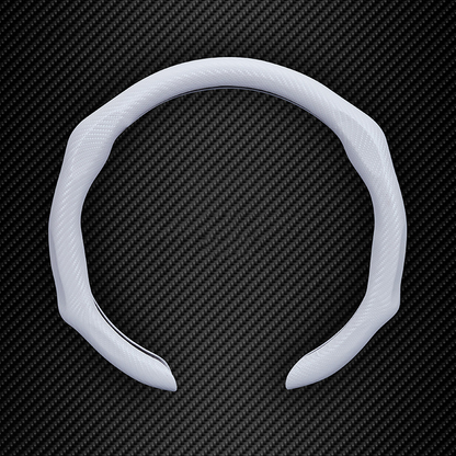 5D Carbon Fiber Pattern Steering Wheel Cover: Sporty Style, Universal Fit, All-Season Use
